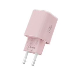 „Tech-Protect NCM33W“ 2 prievadų PD33W/ QC3.0 sieninis įkroviklis – rožinis
