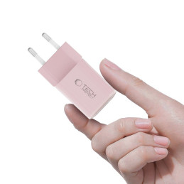 „Tech-Protect NCM33W“ 2 prievadų PD33W/ QC3.0 sieninis įkroviklis – rožinis