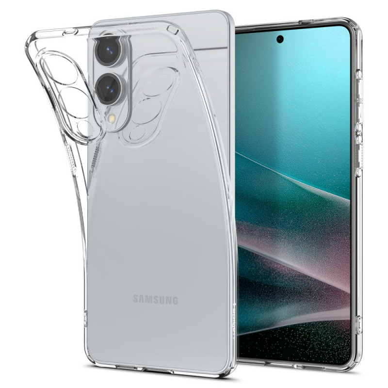 „Spigen“ skystųjų kristalų dėklas, skirtas „Samsung Galaxy S25 Edge“ – skaidrus