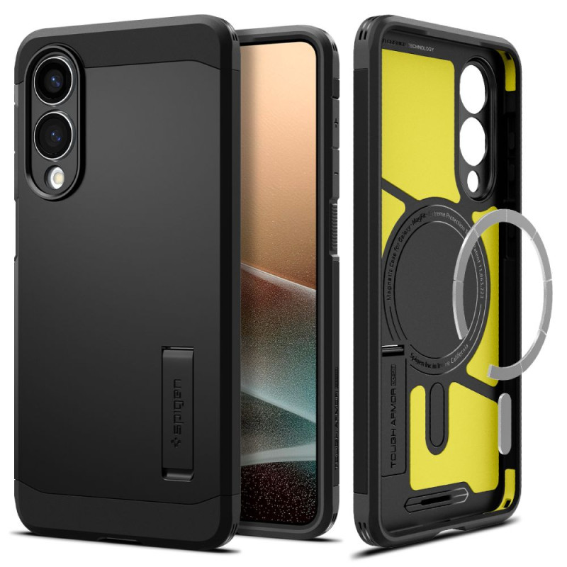 „Spigen Tough Armor MagSafe“ dėklas, skirtas „Samsung Galaxy S25 Edge“ – juodas