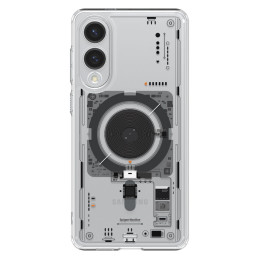 „Spigen Ultra Hybrid Mag“ dėklas su „MagSafe“ sąsaja, skirtas „Samsung Galaxy S25 Edge“ su spauda – skaidrus