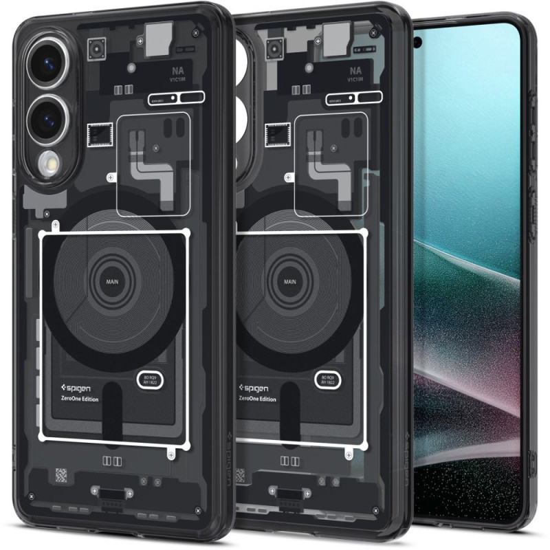 „Spigen Ultra Hybrid Mag“ dėklas su „MagSafe“ technologija, skirtas „Samsung Galaxy S25 Edge“ su paveikslėliu – juodas