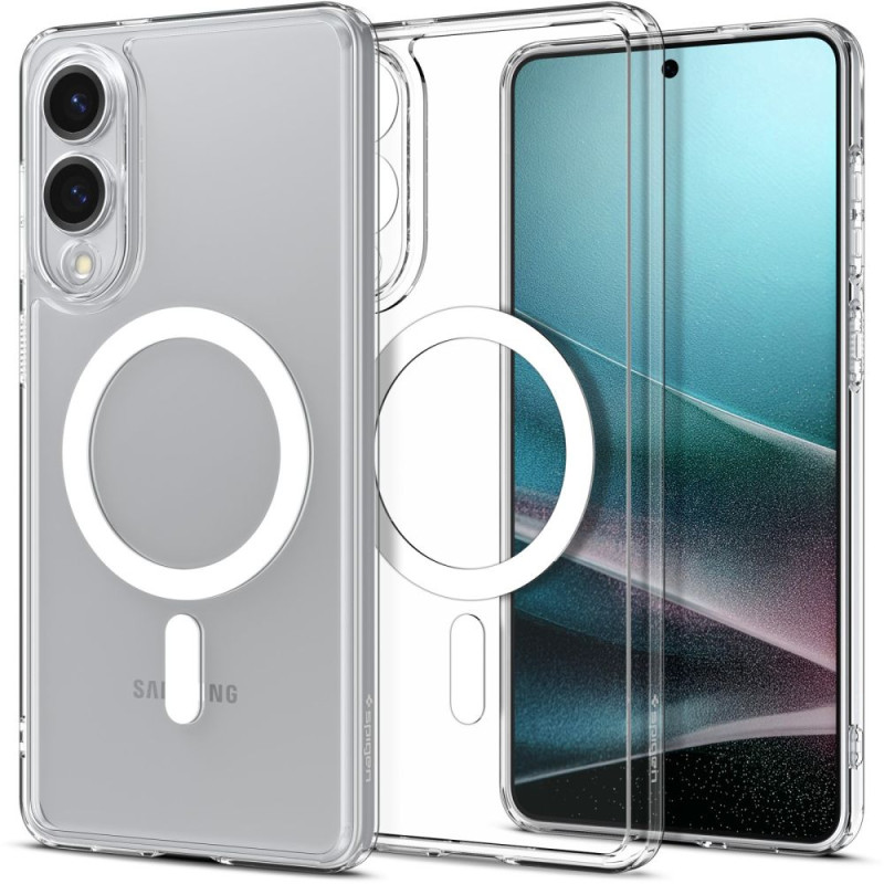 „Spigen Ultra Hybrid Mag“ dėklas su „MagSafe“ technologija, skirtas „Samsung Galaxy S25 Edge“ – skaidrus