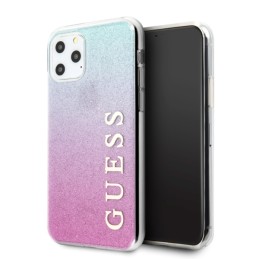 „Guess“ blizgučių gradiento dėklas, skirtas „iPhone 11 Pro“ – rožinis ir mėlynas