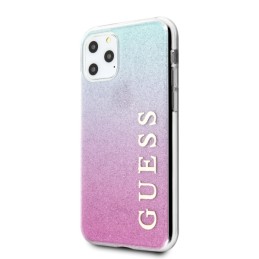 „Guess“ blizgučių gradiento dėklas, skirtas „iPhone 11 Pro“ – rožinis ir mėlynas