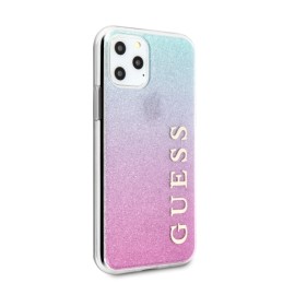 „Guess“ blizgučių gradiento dėklas, skirtas „iPhone 11 Pro“ – rožinis ir mėlynas