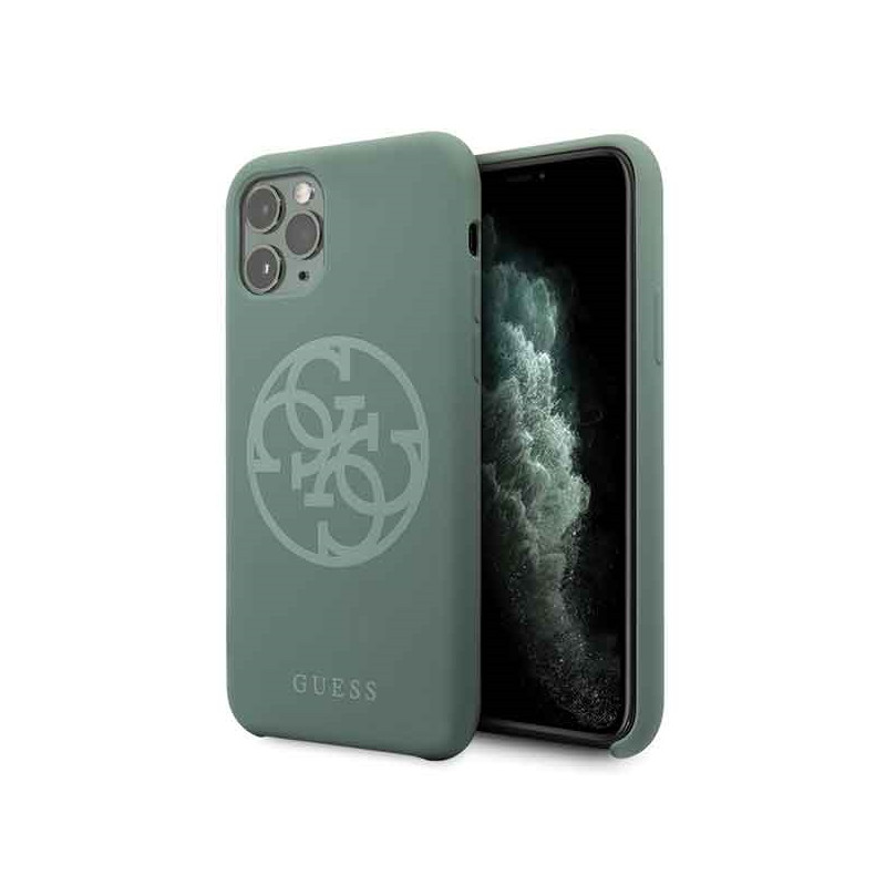 Guess GUHCN58LS4GKA iPhone 11 Pro chaki spalvos kietas silikoninis 4G dėklas Tone On Tone