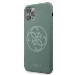 Guess GUHCN58LS4GKA iPhone 11 Pro chaki spalvos kietas silikoninis 4G dėklas Tone On Tone