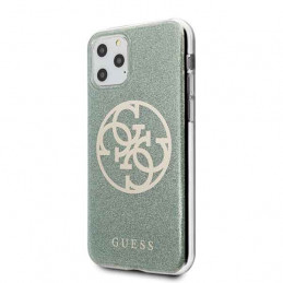 Guess GUHCN58PCUGLKA iPhone 11 Pro chaki spalvos kietas dėklas 4G Circle Blizgučiais