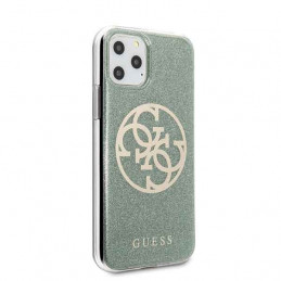Guess GUHCN58PCUGLKA iPhone 11 Pro chaki spalvos kietas dėklas 4G Circle Blizgučiais