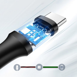 Ugreen US184 20882 USB-A 3.0 / USB-C 3A kabelis 1 m – juodas