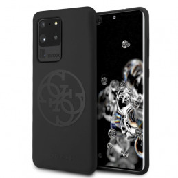 „Guess GUHCS69LS4GBK S20 Ultra G988“ juodas/ juodas kietas dėklas silikoninis 4G „Tone On Tone“