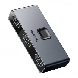 „Baseus“ dvikryptis HDMI skirstytuvas - 2x HDMI 4K / 30 Hz pilkas (CAHUB-BC0G)