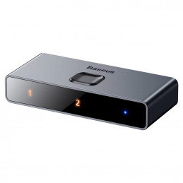 „Baseus“ dvikryptis HDMI skirstytuvas - 2x HDMI 4K / 30 Hz pilkas (CAHUB-BC0G)