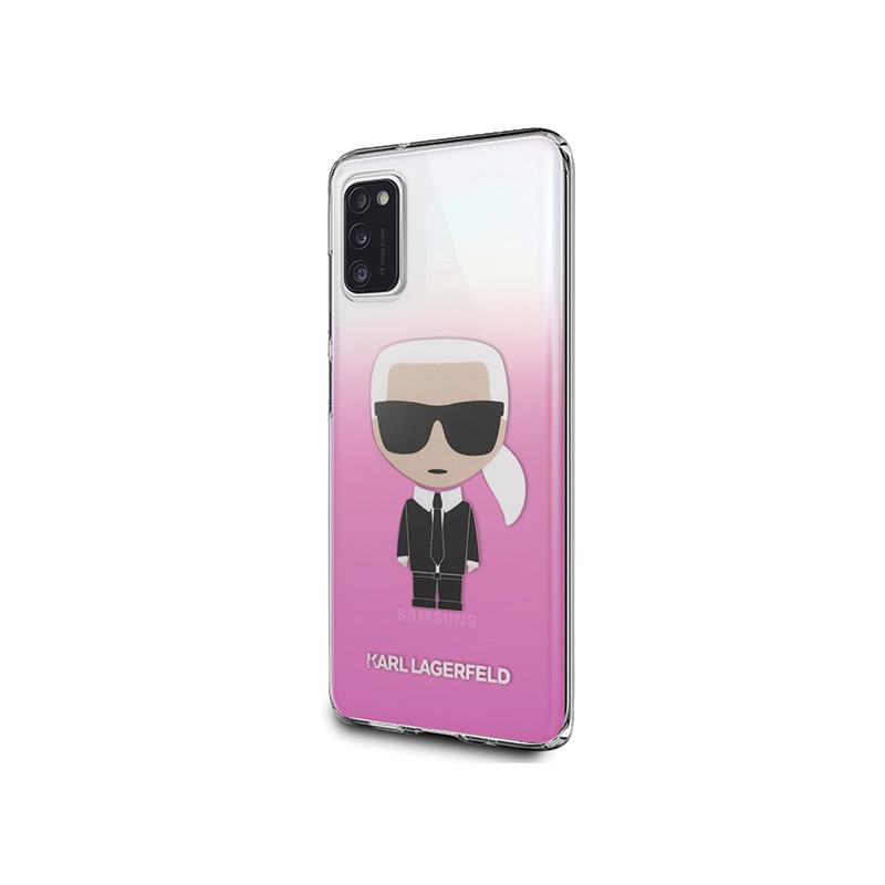 „Karl Lagerfeld Gradient Ikonik Karl“ dėklas, skirtas „Samsung Galaxy A41“ – rožinis