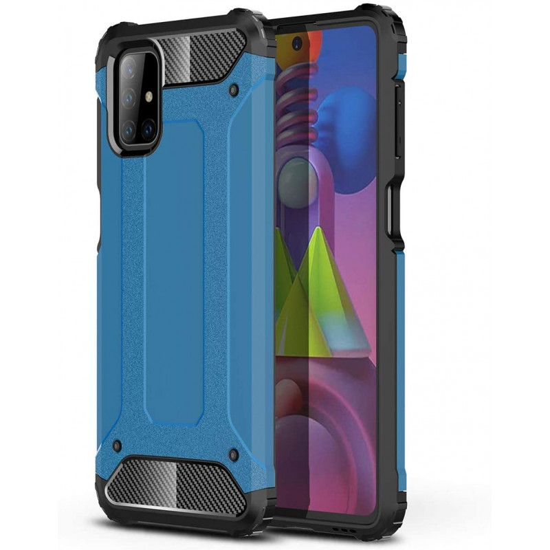„Hybrid Armor“ šarvuotas hibridinis dėklas „Samsung Galaxy M51“ mėlynas