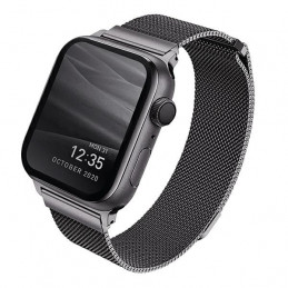 „Uniq Dante“ nerūdijančio plieno dirželis, skirtas „Apple Watch 1/ 2/ 3/ 4/ 5/ 6/ 7/ 8/ SE/ SE2 42/ 44/ 45 mm“ – grafito...