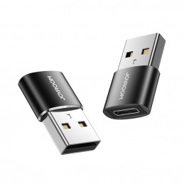 „Joyroom“ USB C tipo (lizdas) į USB (kištukas) adapteris, 2 vnt., juodos spalvos (S-H152, juodas)