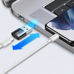 „Joyroom“ USB C tipo (lizdas) į USB (kištukas) adapteris, 2 vnt., juodos spalvos (S-H152, juodas)
