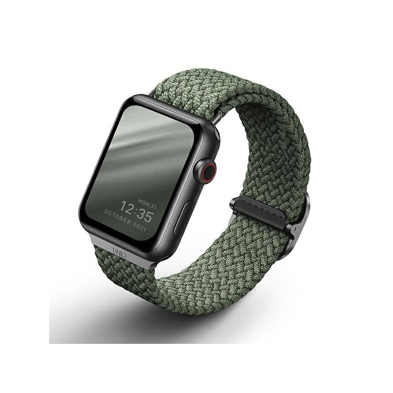 UNIQ Aspen pintas dirželis, skirtas Apple Watch 1/ 2/ 3/ 4/ 5/ 6/ 7/ 8/ SE/ SE2 44/ 42/ 45 mm – žalias