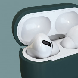 Ausinių dėklas, skirtas „AirPods 3“ ausinėms, minkštas silikoninis dėklas + raktų pakabukas su karabinu, juodas (dėklas ...