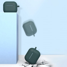 Ausinių dėklas, skirtas „AirPods 3“ ausinėms, minkštas silikoninis dėklas + raktų pakabukas su karabinu, juodas (dėklas ...