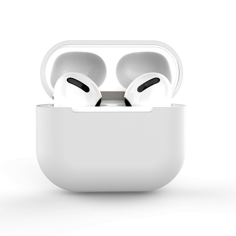 Ausinių dėklas, skirtas „AirPods 3“ ausinėms, minkštas, baltas, silikoninis (dėklas C).