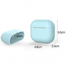 Ausinių dėklas, skirtas „AirPods 3“ ausinėms, minkštas, baltas, silikoninis (dėklas C).