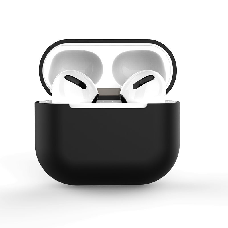 „AirPods Pro“ silikoninis minkštas ausinių dėklas, juodas (dėklas C)