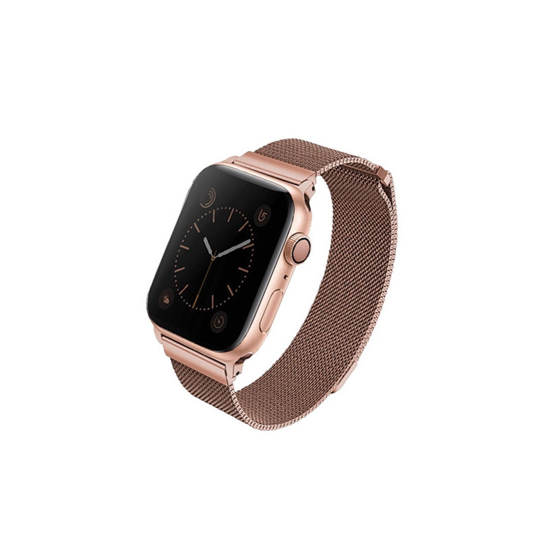 „Uniq Dante“ nerūdijančio plieno dirželis, skirtas „Apple Watch 1/ 2/ 3/ 4/ 5/ 6/ 7/ 8/ SE/ SE2 38/ 40/ 41 mm“ – rožinio...