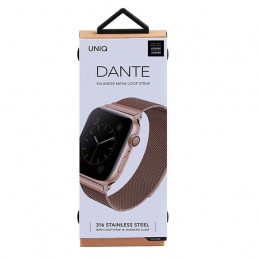„Uniq Dante“ nerūdijančio plieno dirželis, skirtas „Apple Watch 1/ 2/ 3/ 4/ 5/ 6/ 7/ 8/ SE/ SE2 38/ 40/ 41 mm“ – rožinio...