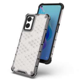 Korio formos šarvuotas dėklas su gelio rėmeliu Oppo A76 / Oppo A36 / Realme 9i, skaidrus