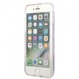 „Guess“ skystų blizgučių dėklas su gėlėmis, skirtas „iPhone SE 2022 / SE 2020 / 7 / 8“ – violetinis