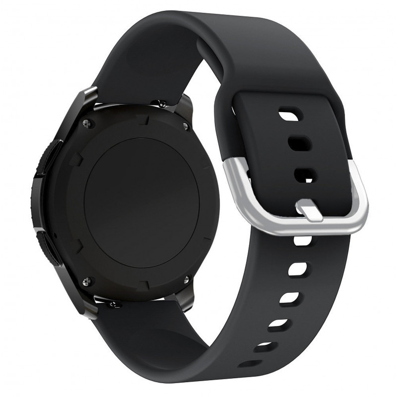 Silikoninis dirželis TYS, skirtas „Samsung Galaxy Watch 45 / 46 / 47 mm“ – juodas