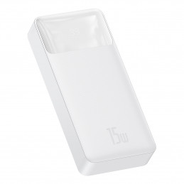 „Baseus Bipow“ nešiojama baterija su greito įkrovimo funkcija 20000mAh 15W, balta (užsienio leidimas) + USB-A - Micro US...