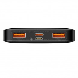 „Baseus Bipow“ nešiojamoji baterija su greito įkrovimo funkcija, 10000mAh, 20W, juoda (užsienio leidimas) + USB-A - Micr...