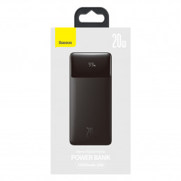 „Baseus Bipow“ nešiojamoji baterija su greito įkrovimo funkcija, 10000mAh, 20W, juoda (užsienio leidimas) + USB-A - Micr...