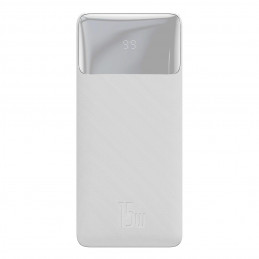 „Baseus Bipow“ nešiojama baterija su ekranu, 30000mAh, 15W, balta (užsienio leidimas) + USB-A - Micro USB laidas, 0,25 m...