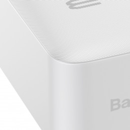 „Baseus Bipow“ nešiojama baterija su ekranu, 30000mAh, 15W, balta (užsienio leidimas) + USB-A - Micro USB laidas, 0,25 m...