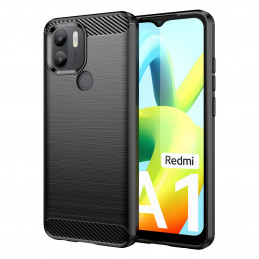 „Xiaomi Redmi A1+“ anglies pluošto dėklas, lankstus silikoninis, juodas