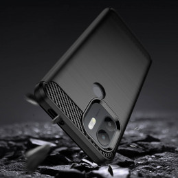„Xiaomi Redmi A1+“ anglies pluošto dėklas, lankstus silikoninis, juodas