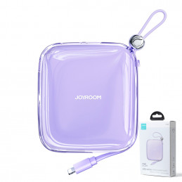 „Joyroom“ išorinė baterija 10000mAh „Jelly“ serijos 22,5 W su įmontuotu „Lightning“ laidu, violetinė (JR-L003)