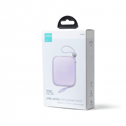 „Joyroom“ išorinė baterija 10000mAh „Jelly“ serijos 22,5 W su įmontuotu „Lightning“ laidu, violetinė (JR-L003)
