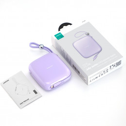 „Joyroom“ išorinė baterija 10000mAh „Jelly“ serijos 22,5 W su įmontuotu „Lightning“ laidu, violetinė (JR-L003)