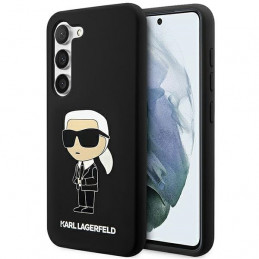 Karl Lagerfeld silikoninis „Ikonik“ dėklas, skirtas „Samsung Galaxy S23+“ – juodas
