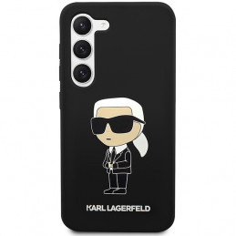 Karl Lagerfeld silikoninis „Ikonik“ dėklas, skirtas „Samsung Galaxy S23+“ – juodas