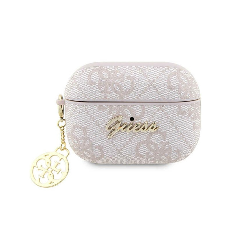 „Guess 4G Charm Collection“ dėklas, skirtas „AirPods Pro 2“ – rožinis