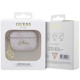 „Guess 4G Charm Collection“ dėklas, skirtas „AirPods Pro 2“ – rožinis