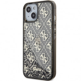 „Guess Liquid Glitter 4G“ permatomas dėklas, skirtas „iPhone 14“ – juodas