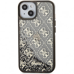 „Guess Liquid Glitter 4G“ permatomas dėklas, skirtas „iPhone 14“ – juodas